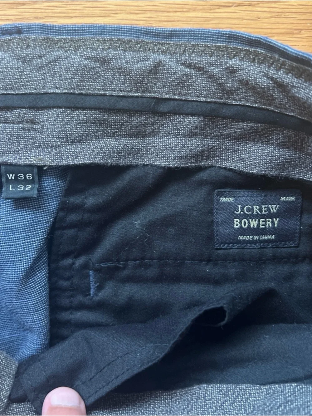 J Crew Chino Pants Men’s 36x32 Slim Bowery Blue Gray Linen Blend